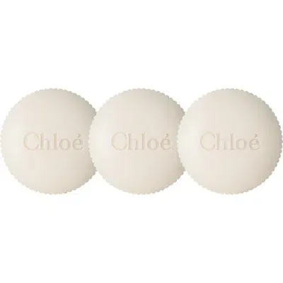 Chloé Atelier Des Fleurs Perfumed 3-piece Bar Soap Gift Set $105 Value In White