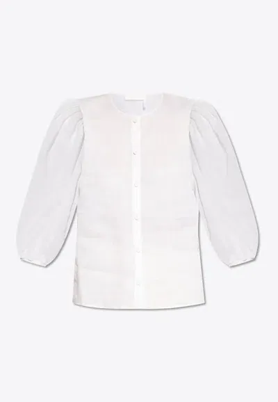 Chloé Balloon-sleeved Blouse In White