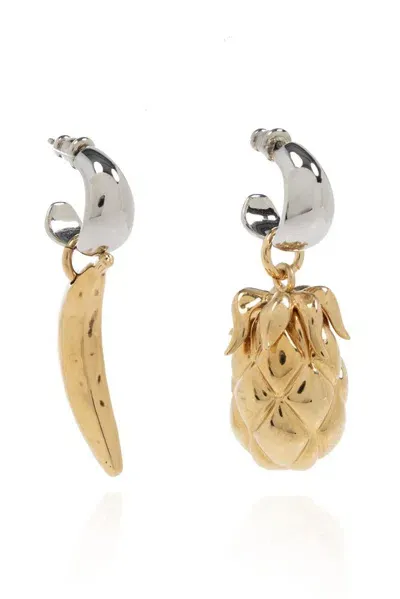 Chloé Banana And Pineapple Earrings In Gold