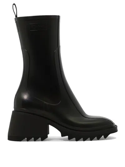 Chloé Betty Rubber Ankle Boots In 001