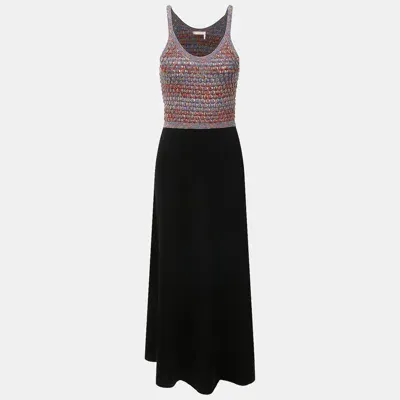 Pre-owned Chloé Black Silk Knitted Silk Dress M