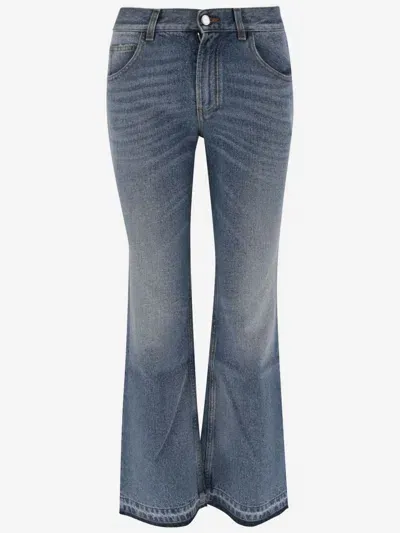 Chloé Cotton Blend Jeans In Blue