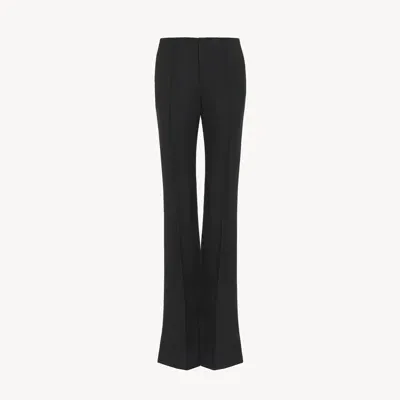 Chloé Grain De Poudre Wool Flared Pants In Black