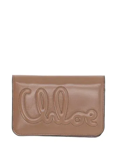 Chloé Logo Detailed Bi In Brown