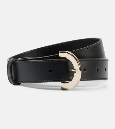 Chloé C Leather Belt In Black