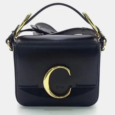 Pre-owned Chloé C Mini Crossbody Bag In Black