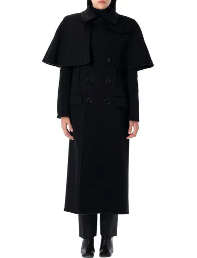 Chloé Cape Long Coat In Black