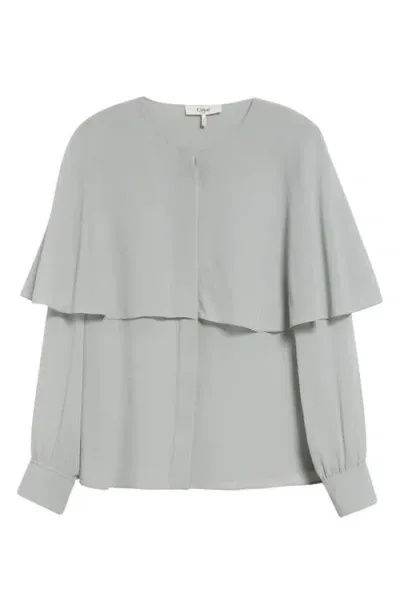 Chloé Cape Top In Desert Green