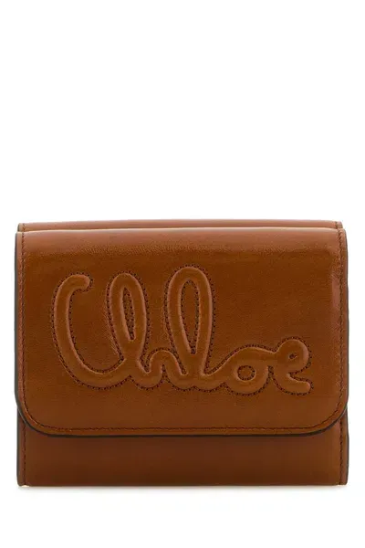 Chloé Caramel Leather Wallet In Claybrown