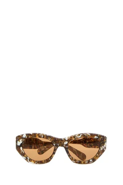 Chloé Multicolor Acetate Cat-eye Sunglasses In Havana Brown