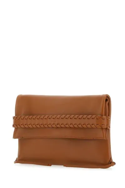 Chloé Caramel Leather Mony Clutch In 247