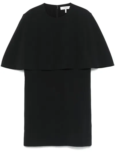 Chloé Crepe Cape Mini Dress In Black