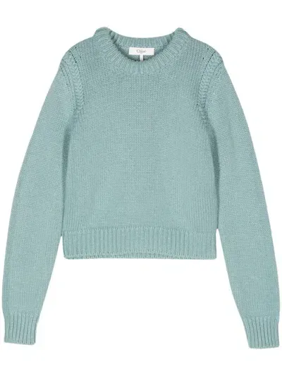 Chloé Cropped Sweater In Blau