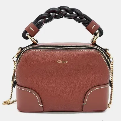 Pre-owned Chloé Daria Mini Chain Bag In Brown