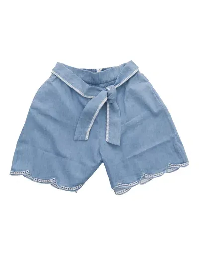 Chloé Kids' Denim Shorts In Blue