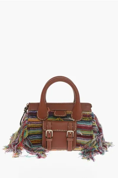 Chloé Edith Knitted Bag With Leather Detailing In Multi