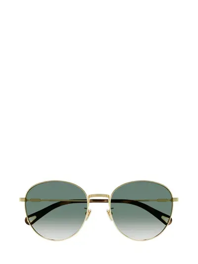 Chloé Eyewear Round Frame Sunglasses In Gold