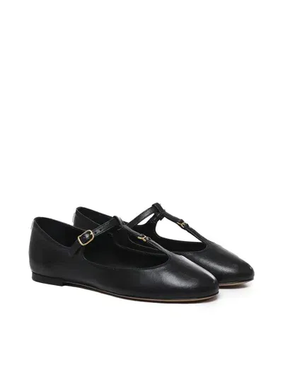 Chloé Leather Ballet Flats In Black