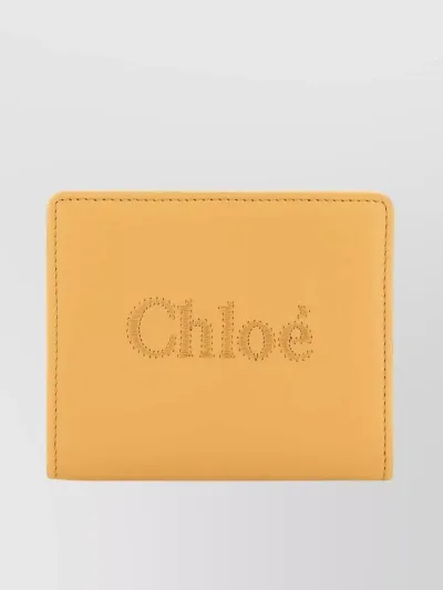 Chloé Folded Leather Bifold Wallet In Pink