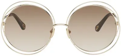 Chloé Gold Carlina Sunglasses In 001 Gold