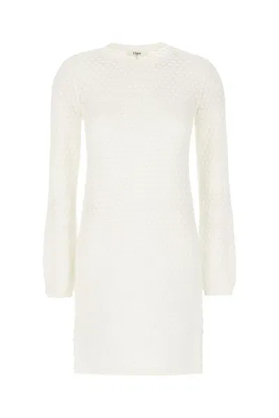 Chloé Ivory Cotton Dress In White