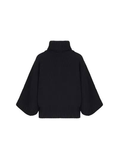 Chloé Ribbed Wool And Cashmere-blend Turtleneck Sweater In Classic Navy