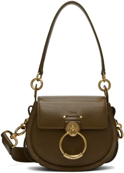 Chloé Khaki Small Tess Bag In 20v Dark Khaki