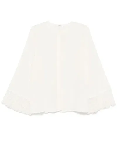 Chloé Lace-trim Shirt In White