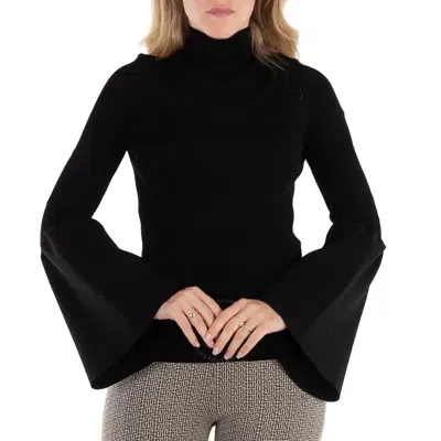 Chloé Bell-sleeves Ribbed Jumper In Black