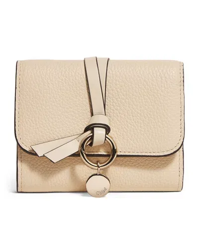 Chloé Leather Alphabet Wallet In Beige