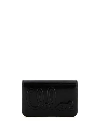 Chloé Leather Bi-fold Wallet In 黑色