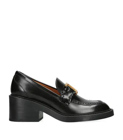 Chloé Leather Marcie Loafers 25 In Black