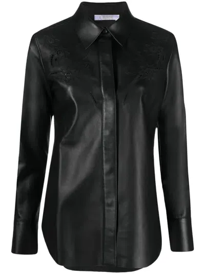 Chloé Chloè Leather Shirt In Black