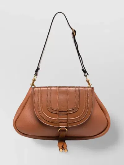 Chloé Leather Shoulder Bag Adjustable Strap In Brown