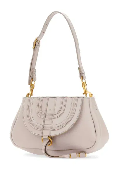 Chloé Light Pink Leather Small Marcie Clutch In Wildgrey