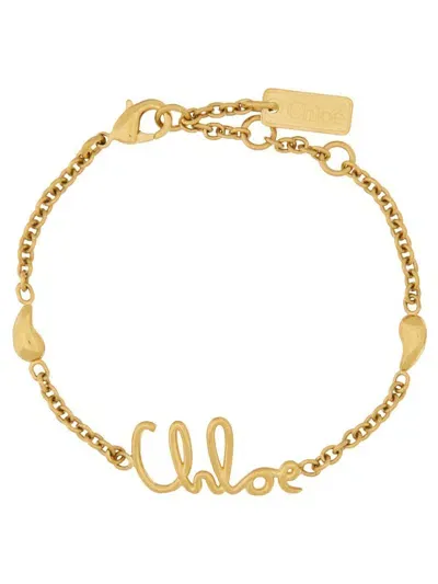 Chloé Logo Bracelet In Gold