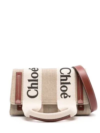 Chloé Logo-embroidered Belt Bag In Neutrals