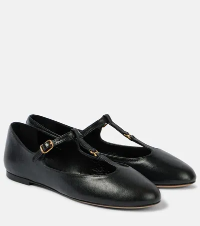 Chloé Marcie Leather Flats In Black