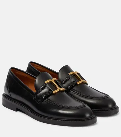 Chloé Marcie Leather Loafers In Black