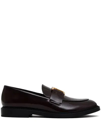 Chloé Marcie Leather Loafers In Red