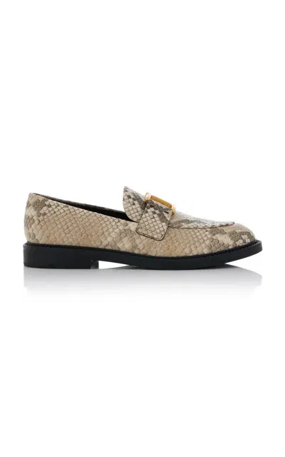 Chloé Marcie Snake-effect Leather Loafers In Animal