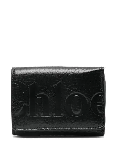 Chloé Mini Tri-fold Wallet In Black