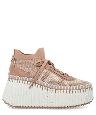 Chloé Nama High-top Sneakers In Pink