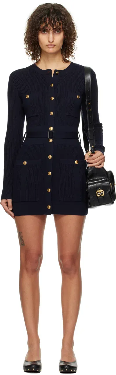 Chloé Chloe Woman Navy Blue Viscose Blend Sweater Dress