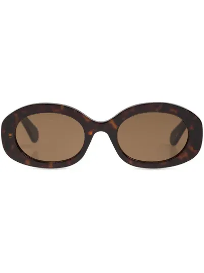 Chloé Oval-frame Recycled-acetate Sunglasses In Brown