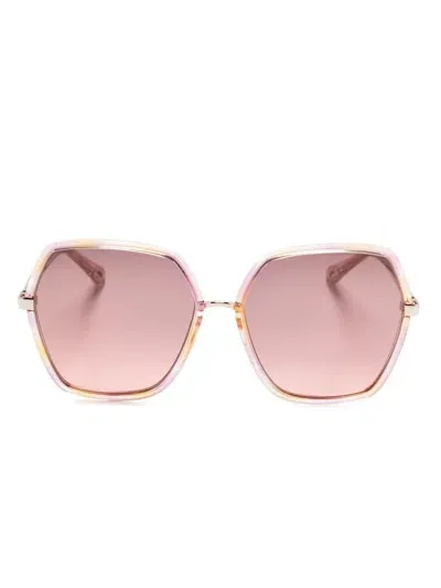 Chloé Oversize-frame Sunglasses In Yellow