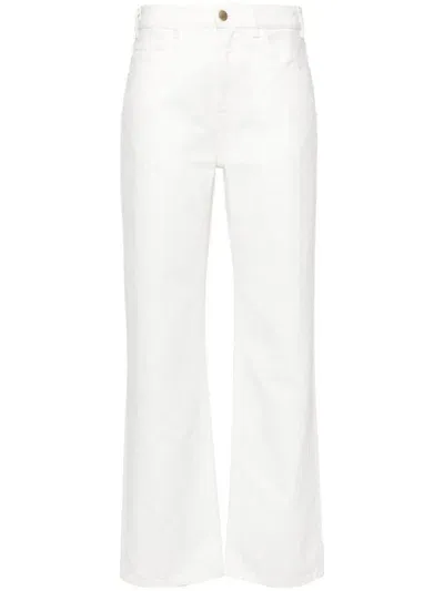 Chloé White Five-pocket Jeans With Logo Detail In Cotton Blend Denim Woman