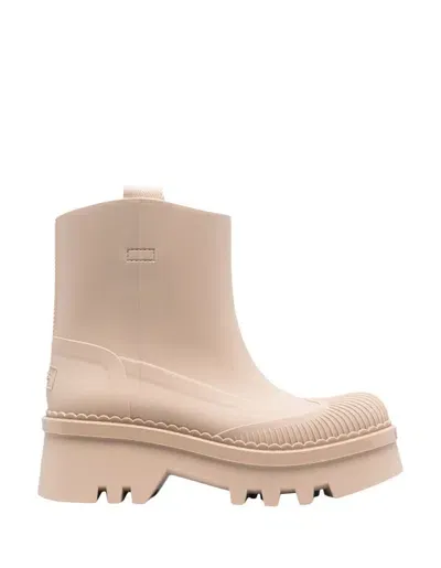 Chloé Pink Raina Ankle Boots In White