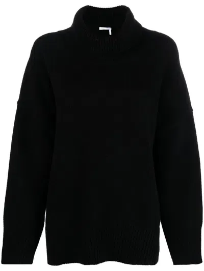 Chloé Roll-neck Cashmere Jumper In Black