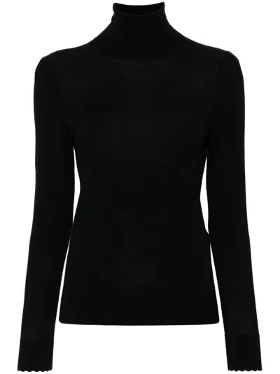 Chloé Roll-neck Wool Top In Black